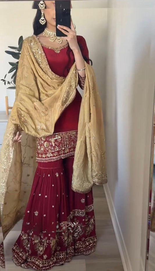 Designer Sharara Suit – Fancy Embroidery with Dupatta