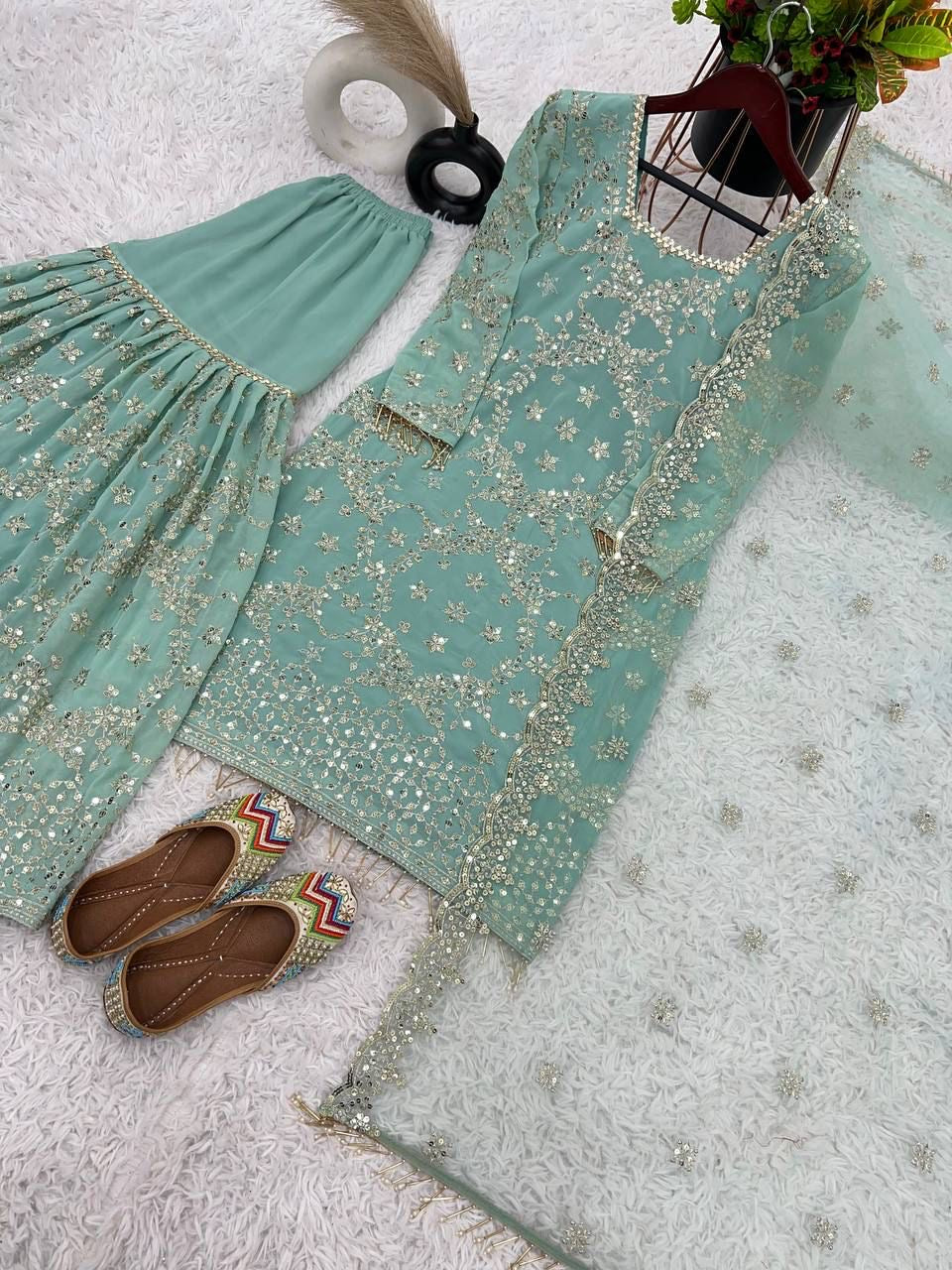 Step into Style : Fully Stitched Sharara Perfection