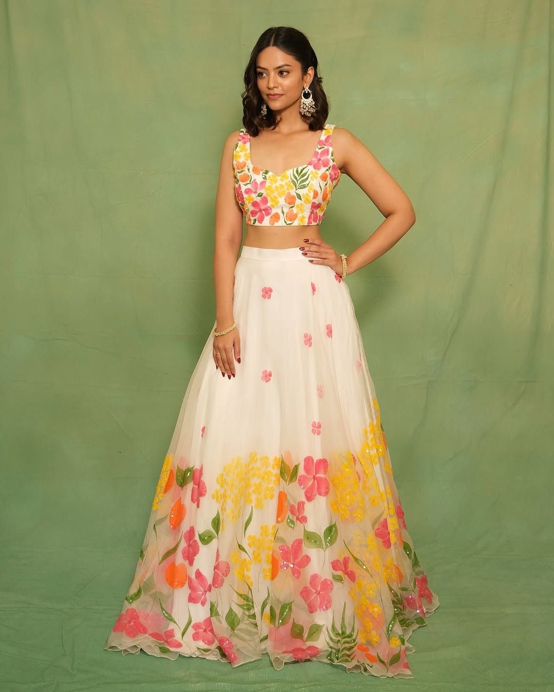 Elegant Digital Print Teby Silk Lehenga Choli –fully stitched