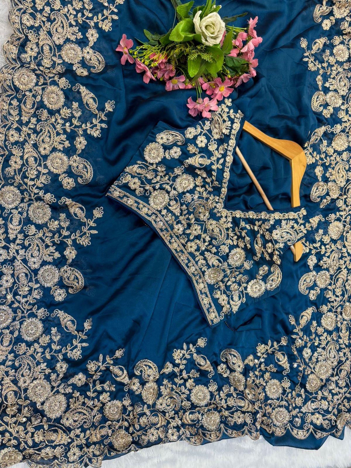 Exquisite Rangoli Silk Saree with Sequins Embroidery – Elegance Redefined