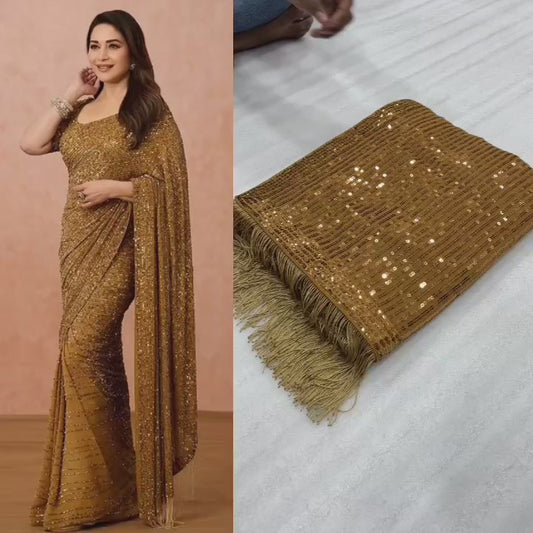 Gold Sequins Sarees – The Glow of Luxury