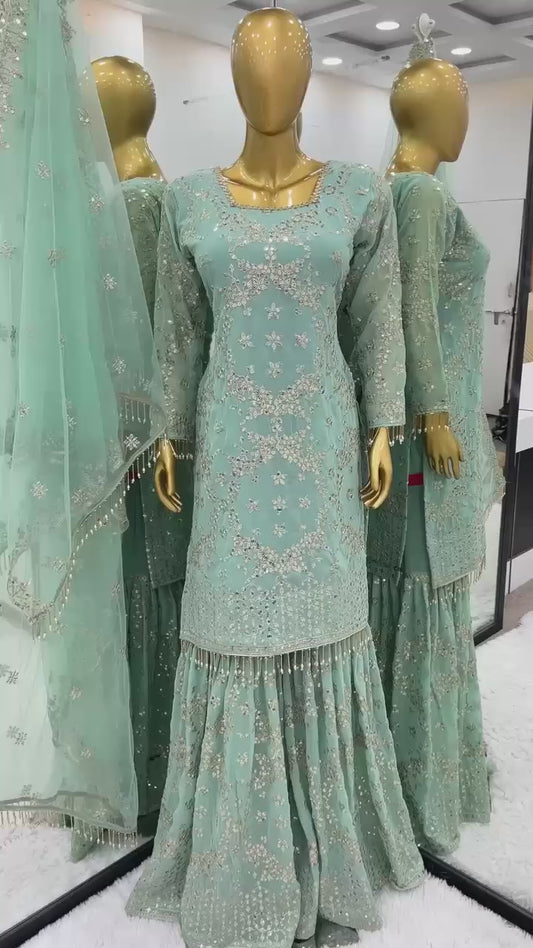 Step into Style : Fully Stitched Sharara Perfection